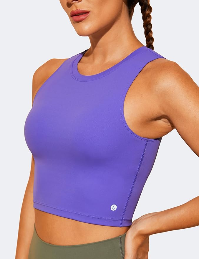 Natural Feelings Nudi Sports Bras for Women Removable Padded Yoga Tank Tops Sleeveless Fitness Workout Crop Tops