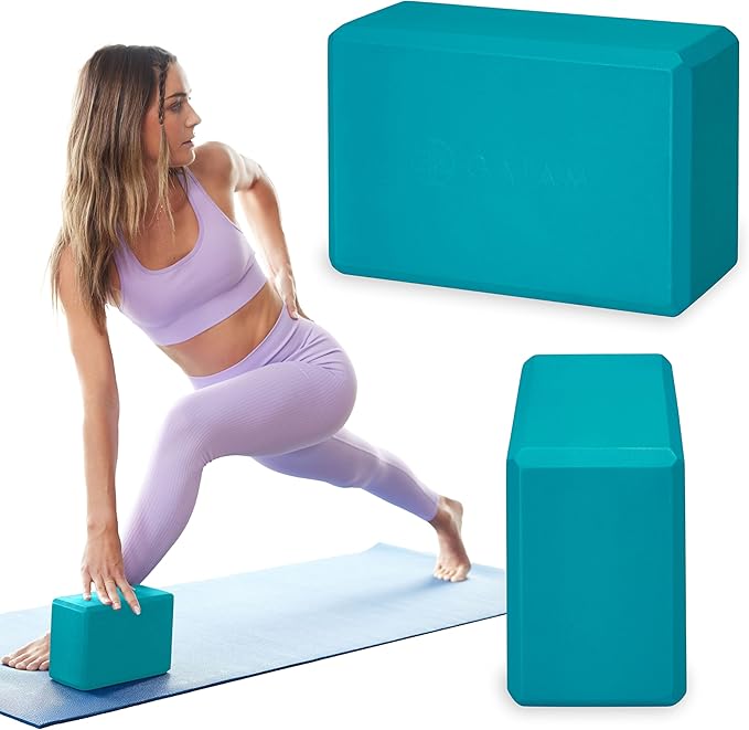 Gaiam Yoga Block - Supportive Latex-Free Eva Foam - Soft Non-Slip Surface with Beveled Edges for Yoga, Pilates, Meditation