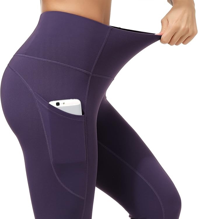 Dragon Fit High Waist Yoga Leggings with 3 Pockets,Tummy Control Workout Running 4 Way Stretch Yoga Pants
