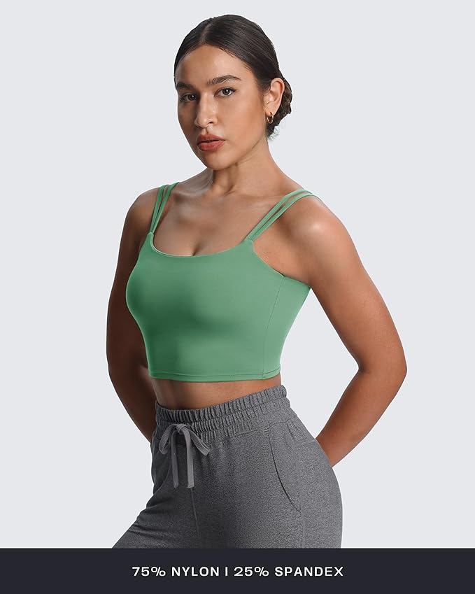 Aoxjox Women's Workout Sports Bras Fitness Yoga Crop Tank Metamorph Twist Back Cami
