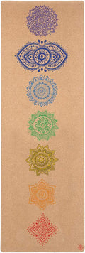 Shakti Warrior Cork Yoga Mat - Artist Designed, Premium Printed Eco-Friendly Non-Slip mat, Great for Regular & Hot Yoga, Pilates, Workouts 72 inch x 24 inch x 3mm Thick