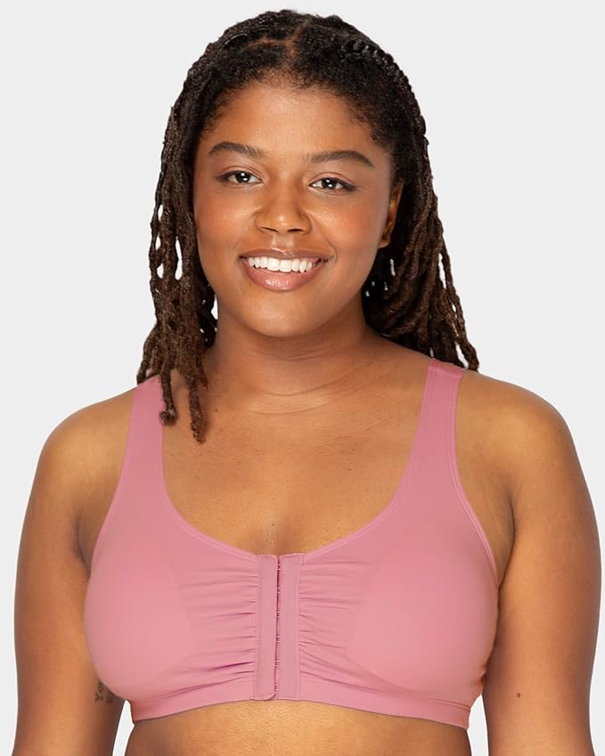 Fruit of the Loom Women's 96014PK Comfort Cotton Blend Front Close Sports Bra 2 Pack