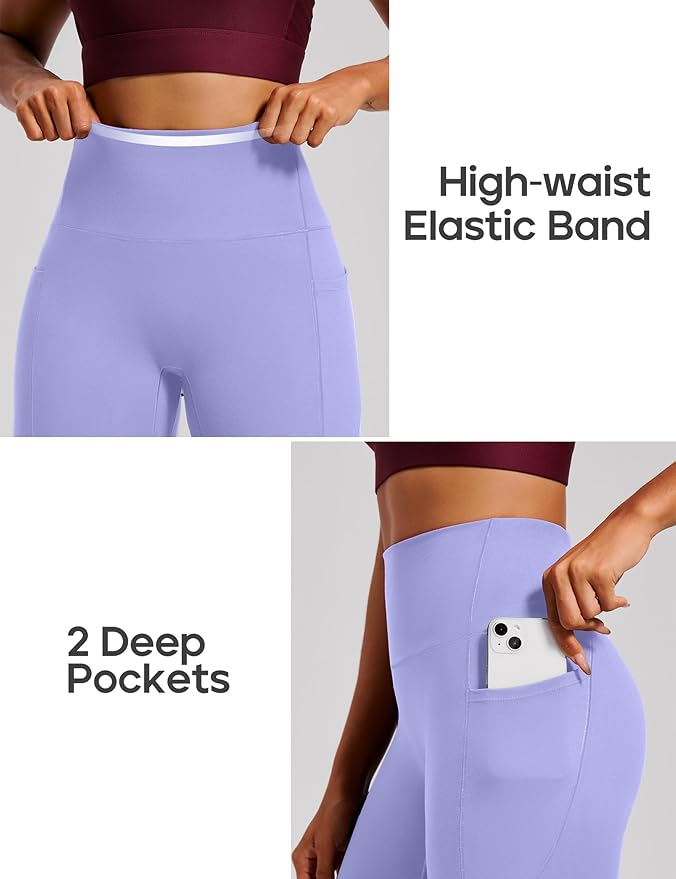 Heathyoga Scrunch Butt Lifting Leggings with Pockets for Women Tummy Control Compression Leggings No Front Seam Yoga Pants