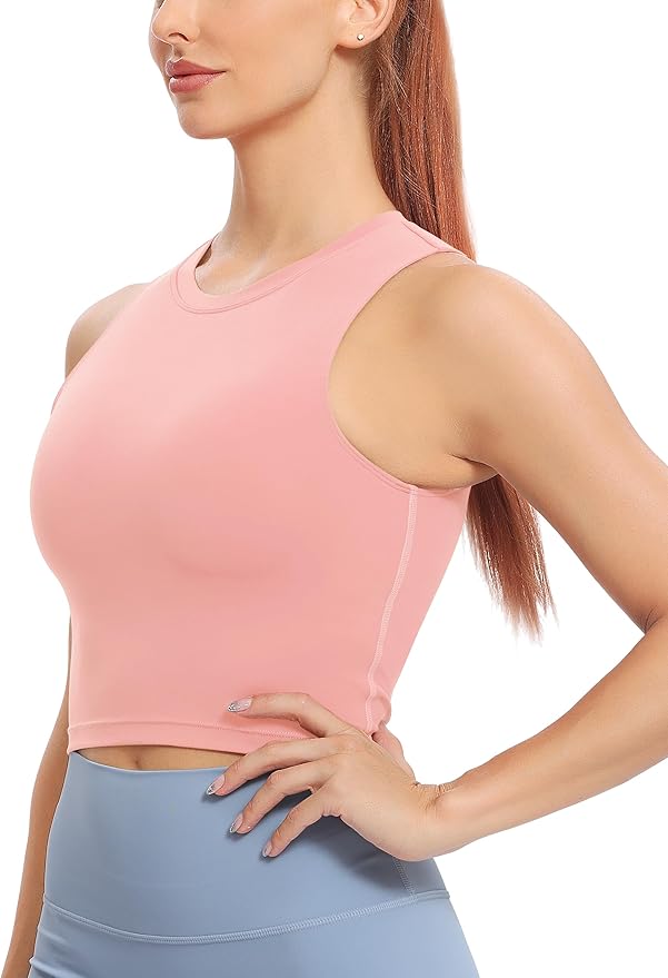 Natural Feelings Nudi Sports Bras for Women Removable Padded Yoga Tank Tops Sleeveless Fitness Workout Crop Tops