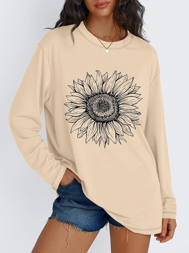 Trendy Queen Womens Spring Tops Oversized Long Sleeve T Shirts 2026 Basic Tee Fall Casual Workout Y2K Clothes