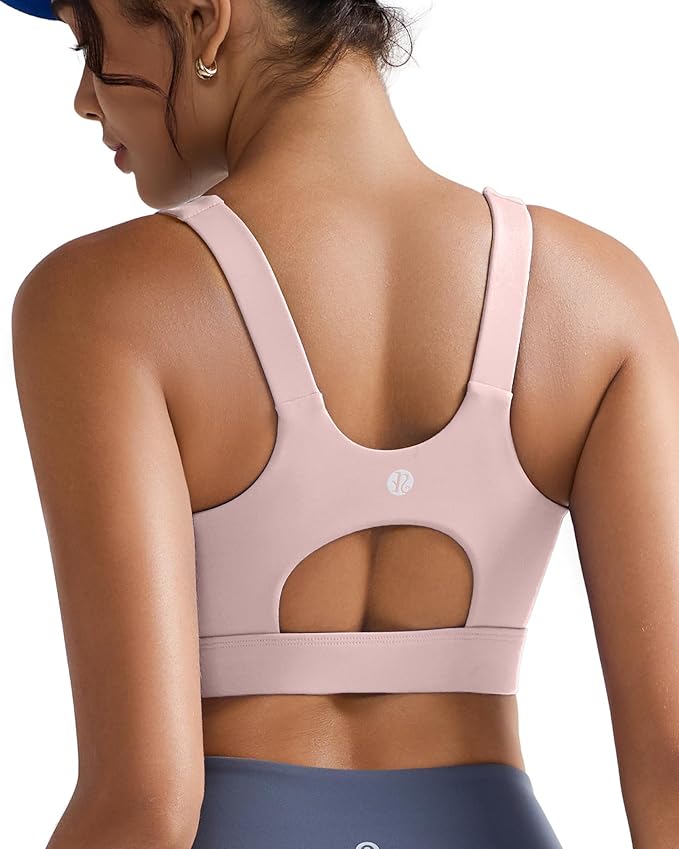 RUNNING GIRL High Impact Sports Bras for Women,Racerback Running Bra Workout Crop Tank Tops Longline Sports Bra Push up