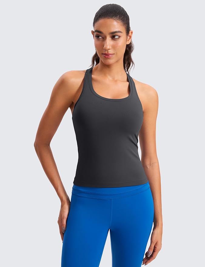 CRZ YOGA Butterluxe Racerback Tank Tops for Women - Yoga Workout Casual Gym Athletic Camisole Tight Sleeveless Shirts