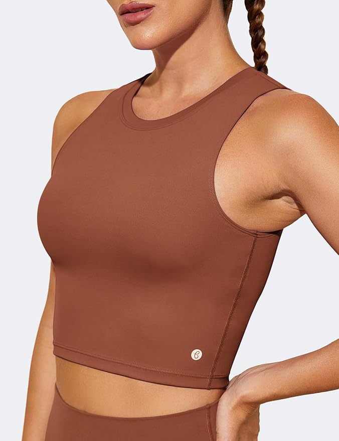 Natural Feelings Nudi Sports Bras for Women Removable Padded Yoga Tank Tops Sleeveless Fitness Workout Crop Tops