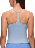 CRZ YOGA Butterluxe Racerback Tank Tops for Women - Scoop Neck Spaghetti Strap Padded Workout Camisole with Built in Bra