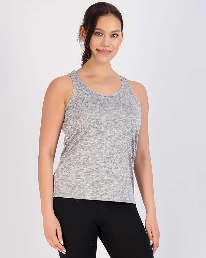 Real Essentials 5 Pack: Women's Racerback Tank Top Dry-Fit Athletic Performance Yoga Activewear (Available in Plus Size)