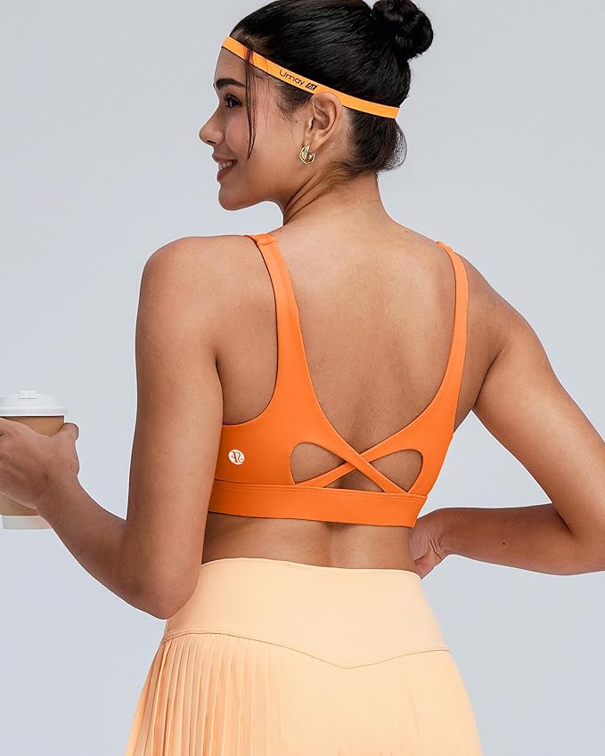 RUNNING GIRL Sports Bra for Women High Support, Molded Cup High Impact Sports Bras with Sewn in Pads Workout Running Bra