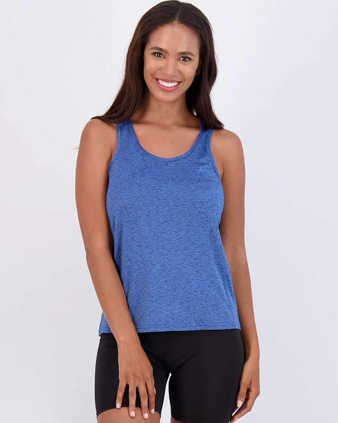 Real Essentials 5 Pack: Women's Racerback Tank Top Dry-Fit Athletic Performance Yoga Activewear (Available in Plus Size)
