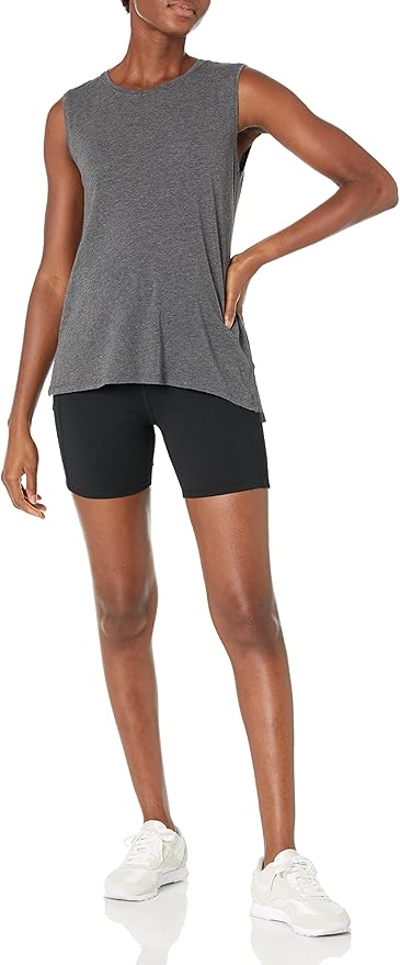 Amazon Essentials Women's Soft Cotton Relaxed-Fit Workout Tank Top (Available in Plus Size)