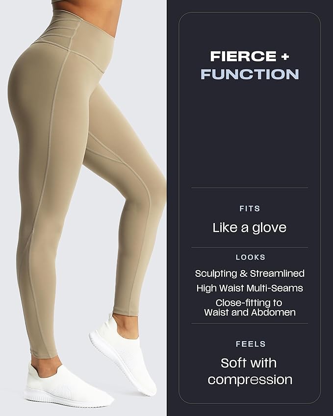 Aoxjox High Waisted Workout Leggings for Women Trinity Yoga Pants 26.5"
