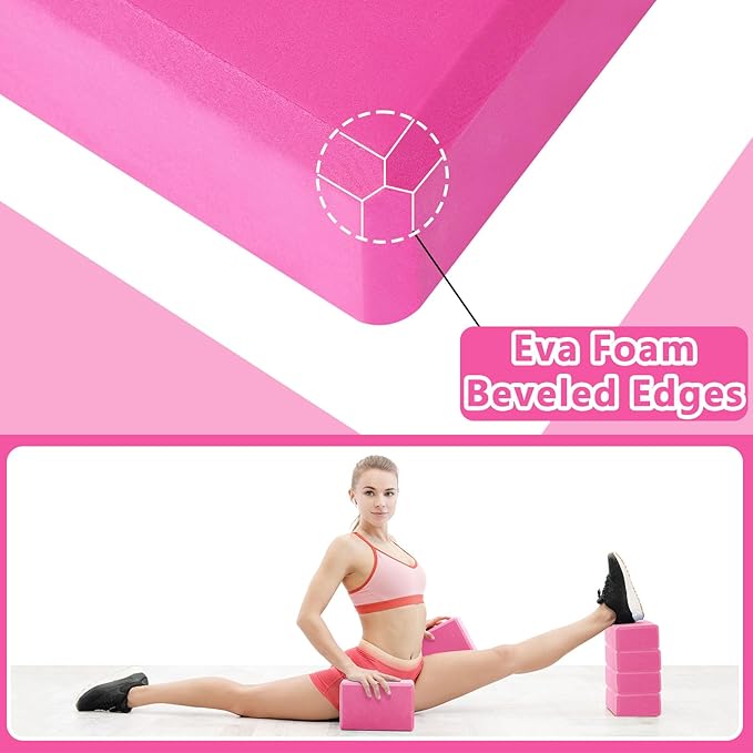 Honoson 20 Pcs Yoga Blocks Bulk 9''x6''x3'' High Density EVA Foam Blocks for Exercise Pilates Meditation, Lightweight Non-slip Surface, Improve Strength Balance Flexibility