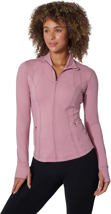 Yogalicious Womens Ultra Soft Lightweight Full Zip Yoga Jacket with Pockets