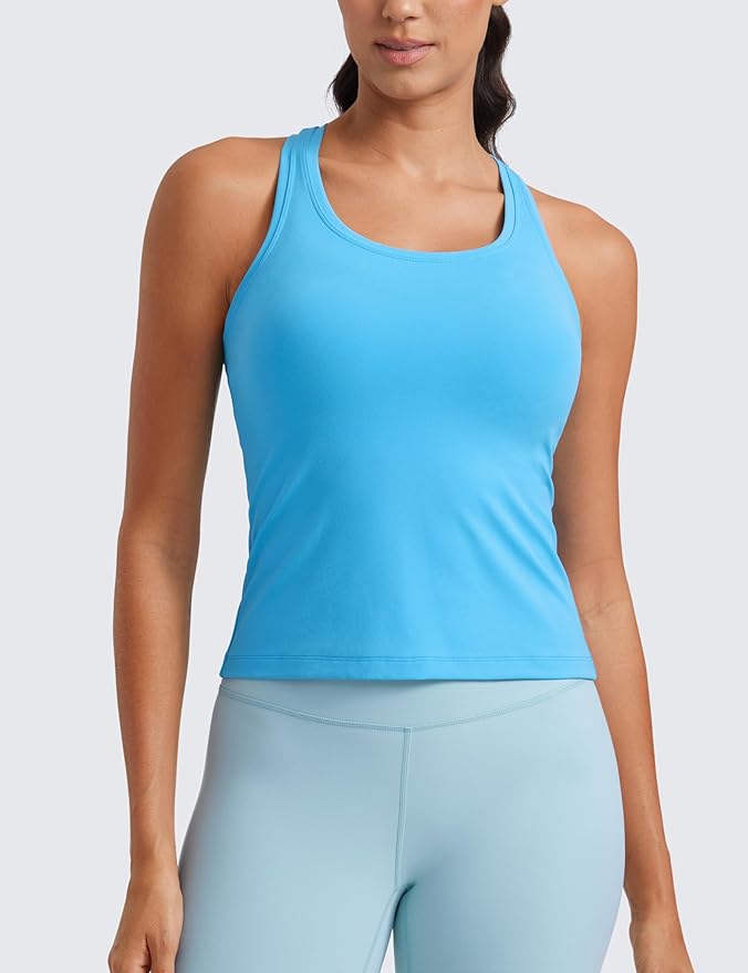 CRZ YOGA Butterluxe Racerback Tank Tops for Women - Yoga Workout Casual Gym Athletic Camisole Tight Sleeveless Shirts