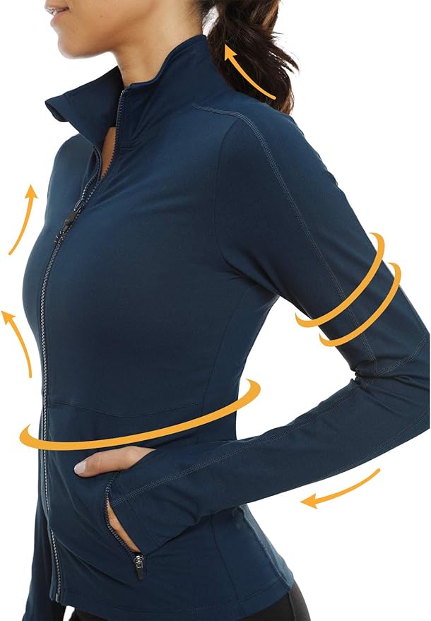 VUTRU Women's Workout Yoga Jacket Full Zip Running Athletic Track Jacket