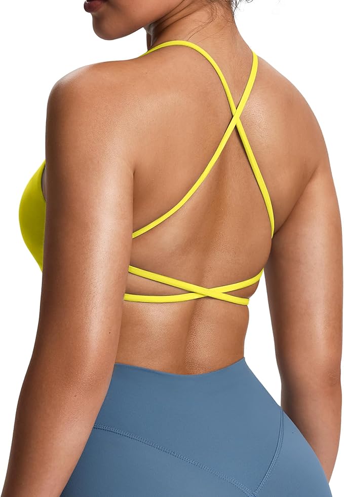 Aoxjox Women's Workout Sports Bras Fitness Trinity Ivy Low Impact Bra Yoga Crop Tank