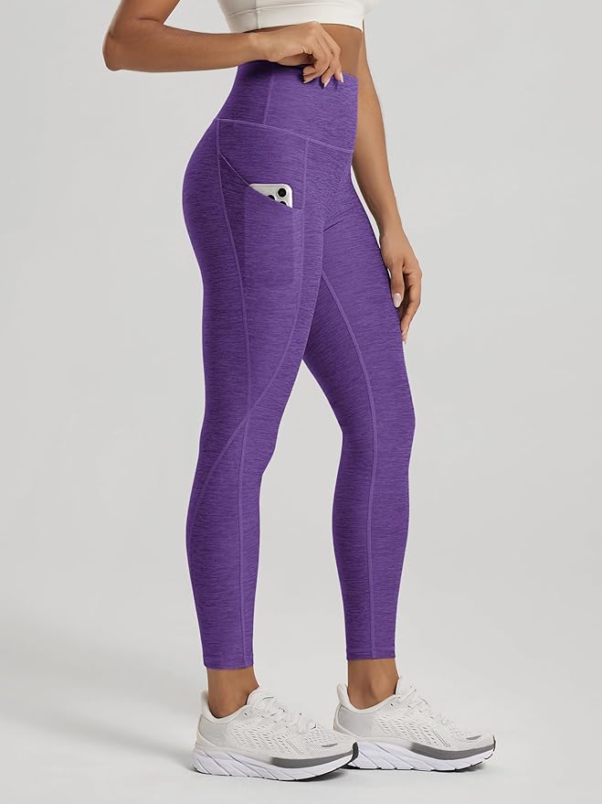 ODODOS Women's High Waisted Yoga Leggings with Pockets, Tummy Control Non See Through Workout Athletic Running Yoga Pants