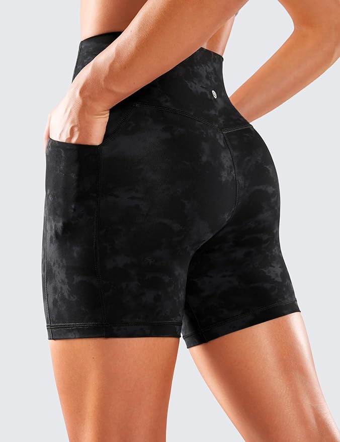 CRZ YOGA Women's Hugged Feeling Compression Leggings - Thick High Waisted Workout Leggings 25"