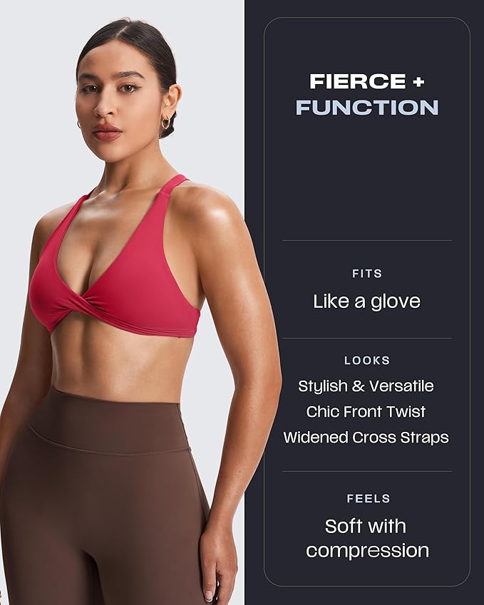 Aoxjox Women's Workout Sports Bras Fitness Satara Low Impact Bra Yoga Crop Tank