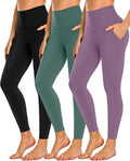 NEW YOUNG 3 Pack Leggings with Pockets for Women,High Waisted Tummy Control Workout Yoga Pants