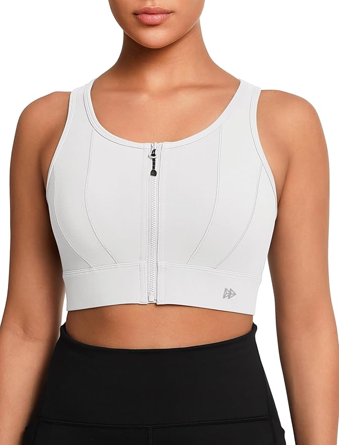 Yvette Front Closure Sports Bras for Women High Support Large Bust Supportive Sports Bra High Impact for Running