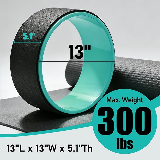 NGT Yoga Wheel 13 inch Yoga Wheel for Back Pain Strongest and Most Comfortable Dharma Yoga Prop Wheel with Free Yoga Bands