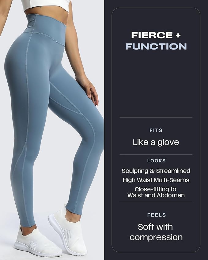 Aoxjox High Waisted Workout Leggings for Women Trinity Yoga Pants 26.5"
