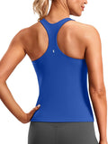 Soothfeel Womens Workout Tank Tops with Built in Bra Racerback Athletic Yoga Top High Neck Sports Gym Sleeveless Shirts