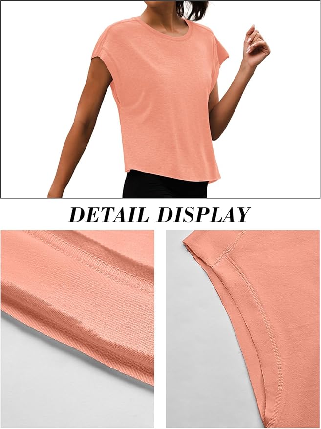Women Open Back Workout Shirts Short Sleeve Tops Casual Yoga Y2k Athletic Gym Running Crop Tees