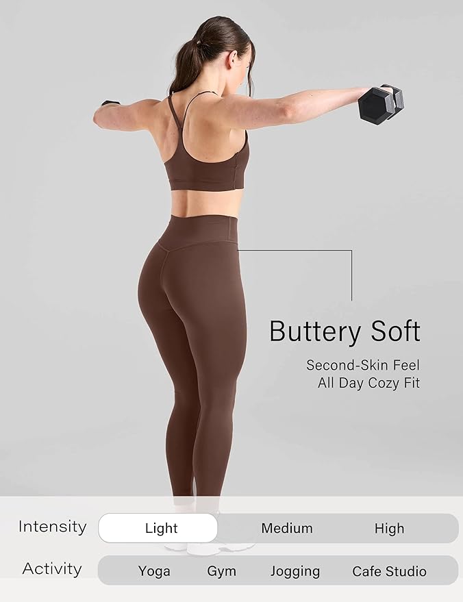 Unthewe Naked-Feel No Front Seam Leggings for Women - High Waisted Buttery Soft Workout Yoga Pants 25"