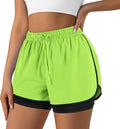 Yevrimow Women's 2 in 1 Running Shorts for Gym Yoga Workout Athletic Shorts High-Waisted Shorts with Liner Pockets