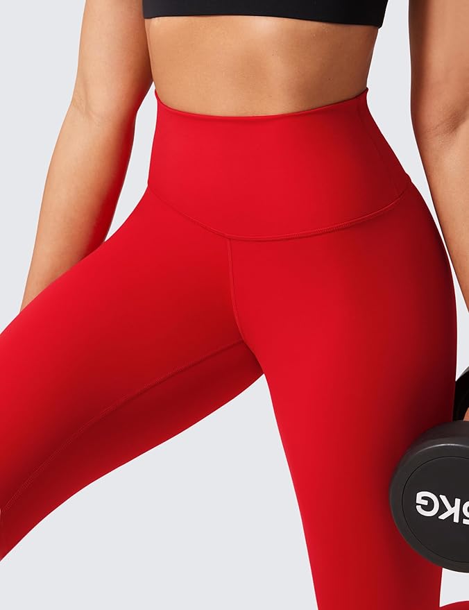 CRZ YOGA Women's Hugged Feeling Compression Leggings 25 Inches - Thick High Waisted Tummy Control Workout Pants Tights
