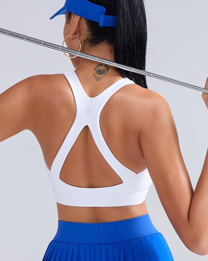 RUNNING GIRL Sports Bra for Women High Support, Molded Cup High Impact Sports Bras with Sewn in Pads Workout Running Bra