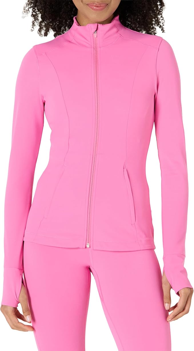 Amazon Essentials Women's Active FormFlex Buttery Soft Slim Fit Full Zip Workout Jacket with Thumb Holes