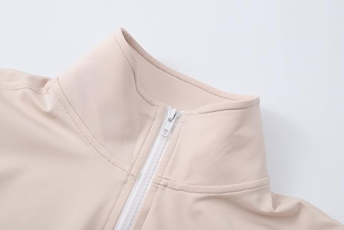 Gihuo Women's Workout Jacket Lightweight Zip Up Athletic Cropped Running Jacket