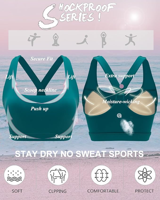 RUNNING GIRL Sports Bras for Women, Molded Cup High Impact Sports Bra Workout Bras for Women High Support Racerback