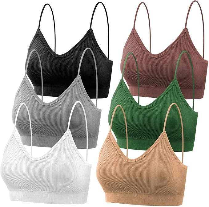 PAXCOO Bras for Women Pack of 6, Bralettes for Women Padded, Sports Bras for Women