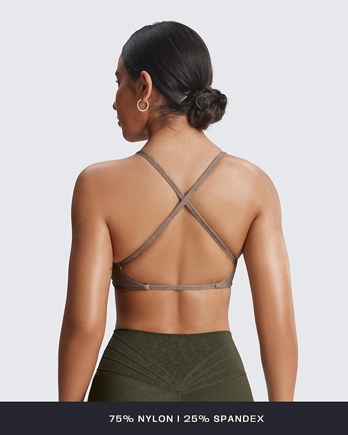 Aoxjox Women's Workout Sports Bras Fitness Metamorph Sienna Twist Bra Yoga Crop Tank