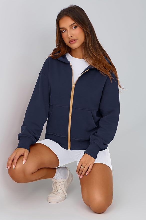 PRETTYGARDEN Hoodies for Women Sweatshirt Zip Up Hoodie Fall Fashion 2026 Trendy Long Sleeve Jackets Winter Clothing Outfits