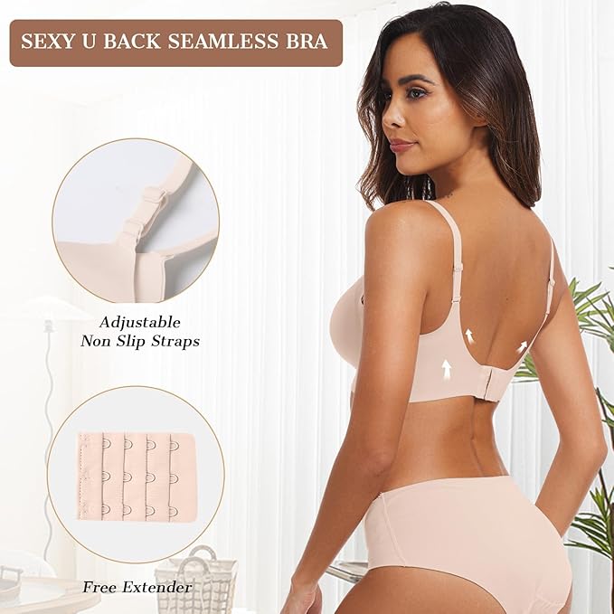 OEAK Womens Wireless Jelly Bras Comfortable Push Up Bra No Underwire Gel Bra Full Support Lift Everyday Seamless Tshirt Bras