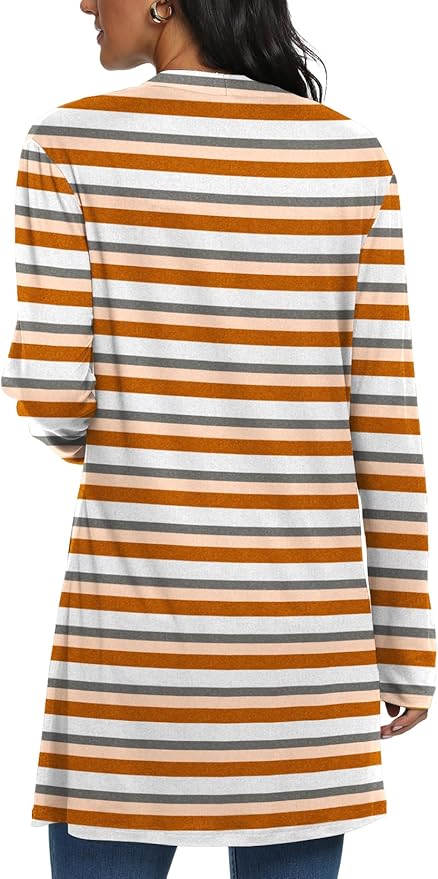 Womens Casual Lightweight with Pocketes Long Sleeve Open Front Cardigan