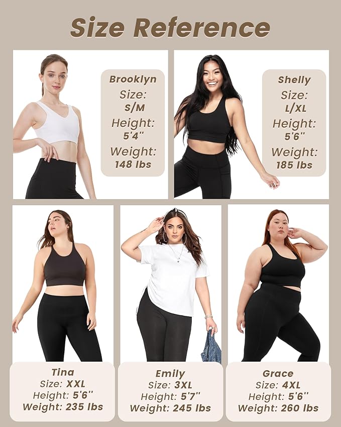 NexiEpoch 4 Pack Leggings for Women - High Waisted Tummy Control Soft Black Capri Yoga Pants with Pockets for Workout
