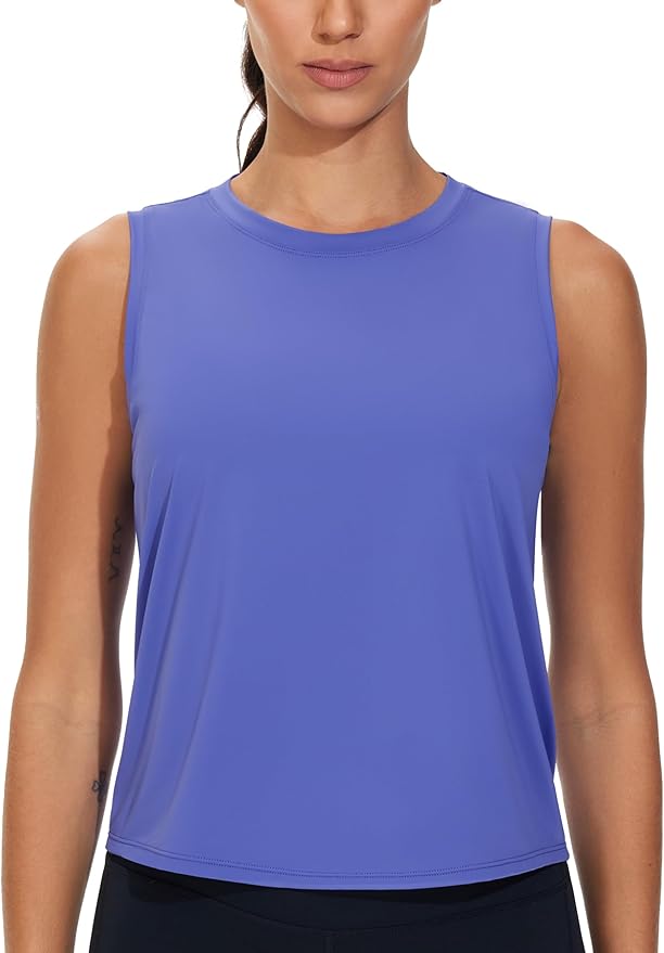 Dragon Fit Womens Ice Silk Workout Tank Tops Sleeveless Cropped Yoga Shirt for Running Gym Summer