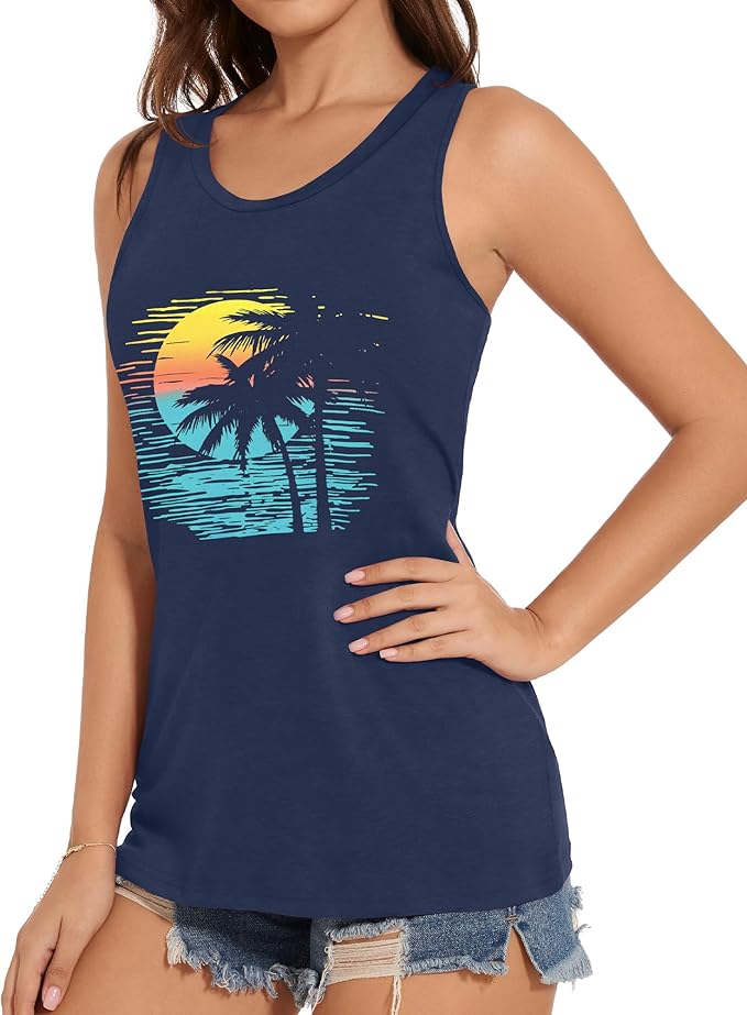 JILUVIN Tank Tops for Women Racerback Summer Sleeveless Casual Graphic Basic Top Shirts 2026