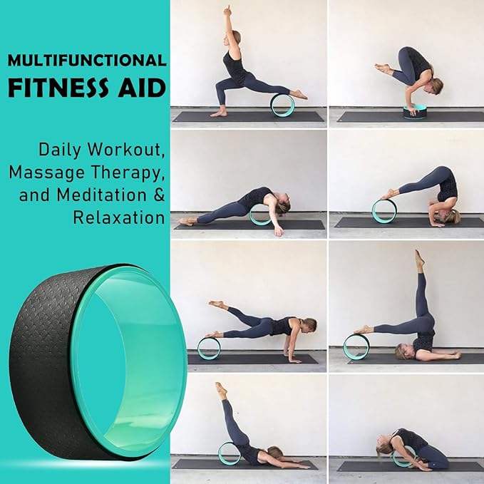 NGT Yoga Wheel 13 inch Yoga Wheel for Back Pain Strongest and Most Comfortable Dharma Yoga Prop Wheel with Free Yoga Bands