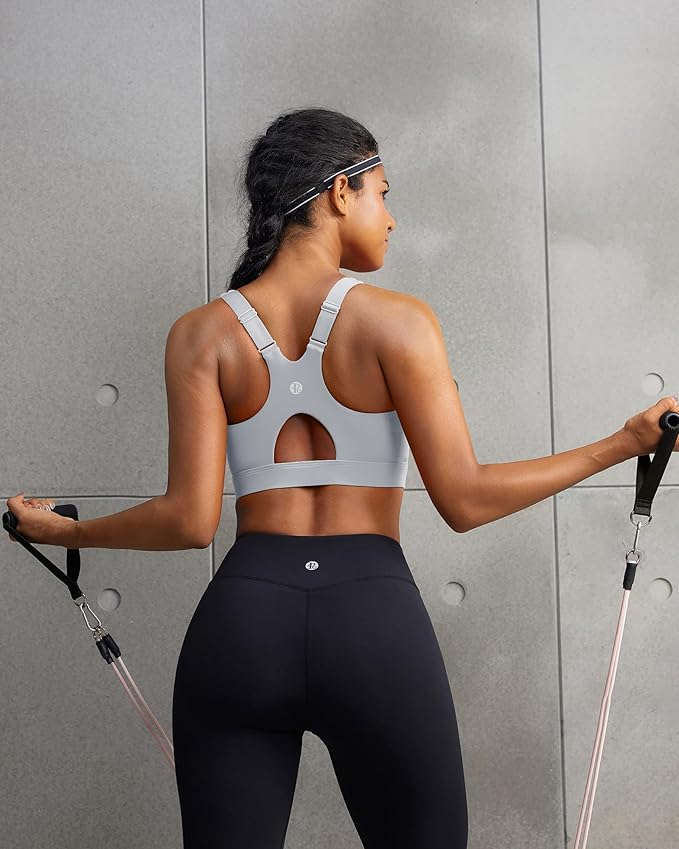 RUNNING GIRL Sports Bra for Women,Adjustable Straps Supportive High Impact Sports Bras for Women with Sewn in Pads
