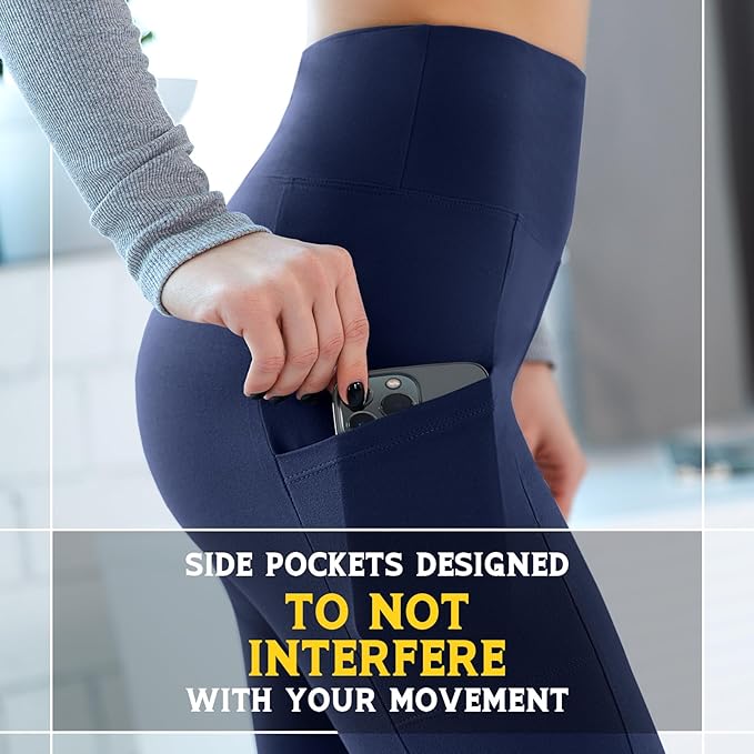 Walifrey Leggings with Pockets for Women, High Waisted Buttery Soft Womens Leggings for Gym Yoga Workout